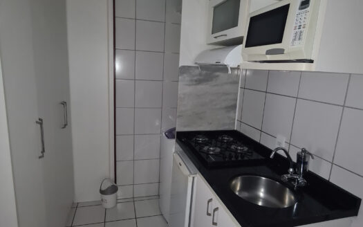 Asa Norte, apartamento mobiliado 1 quarto, 26,62m2, 1 quarto, 1 suíte e 1 vaga de garagem.