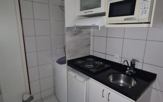 Asa Norte, apartamento mobiliado 1 quarto, 26,62m2, 1 quarto, 1 suíte e 1 vaga de garagem.