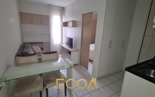 Asa Norte, apartamento mobiliado 1 quarto, 26,62m2, 1 quarto, 1 suíte e 1 vaga de garagem.